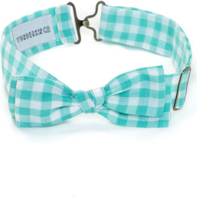 Kids Bow Tie, Teal Gingham - Other Accessories - 1