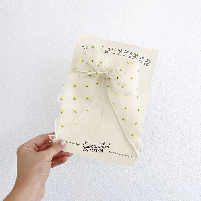 Fable Bow, Flocked Lemons - Hair Accessories - 2