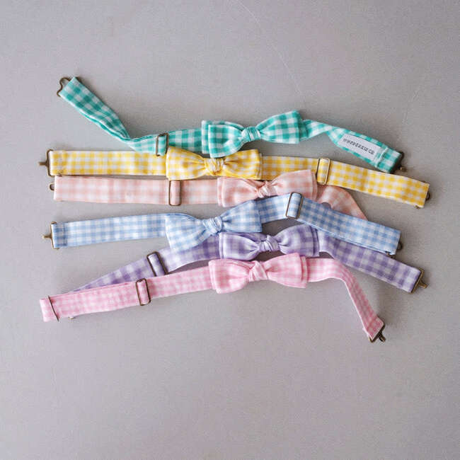 Kids Bow Tie, Teal Gingham - Other Accessories - 4