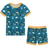 Ocean Friends Bamboo Short Sleeve Short Pajama, Blue - Pajamas - 1 - thumbnail