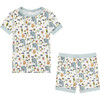 Manatee Bamboo Short Sleeve Pajama Shorts Set, Cream - Pajamas - 1 - thumbnail