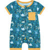 Ocean Friends Bamboo Shortie Romper, Blue - Rompers - 1 - thumbnail