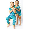 Ocean Friends Bamboo Short Sleeve Short Pajama, Blue - Pajamas - 3 - thumbnail