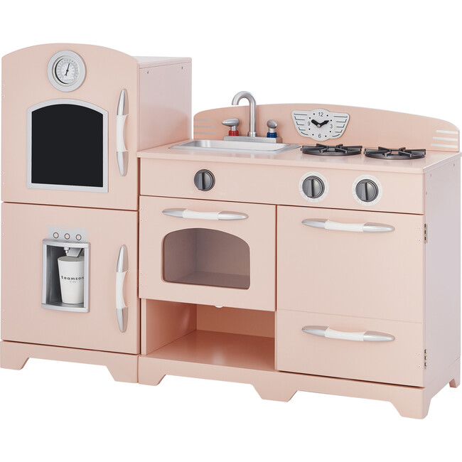 Little Chef Fairfield Retro Play Kitchen, Pink/White