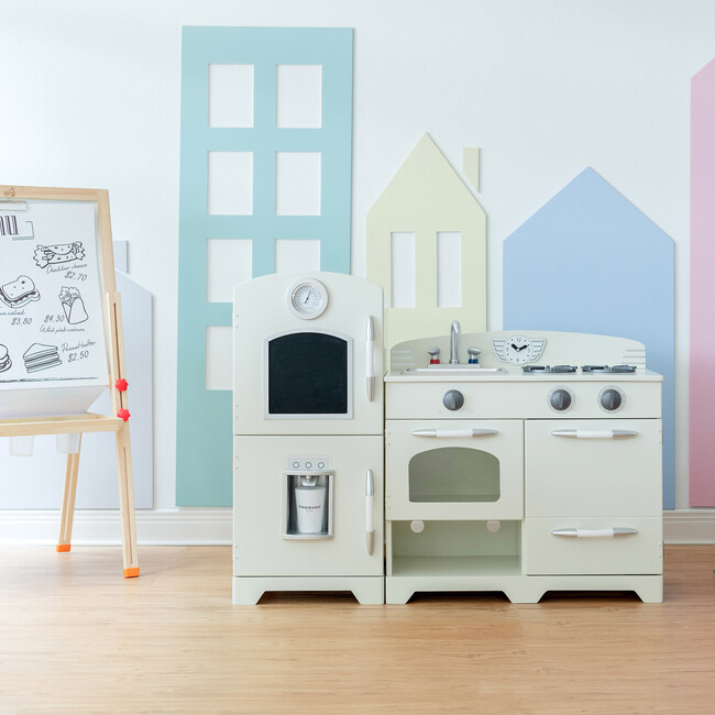 Little Chef Fairfield Retro Play Kitchen, Ivory - Teamson Kids Over the ...