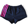 Shorts With Neon Stripes, Navy And Magenta - Loungewear - 1 - thumbnail