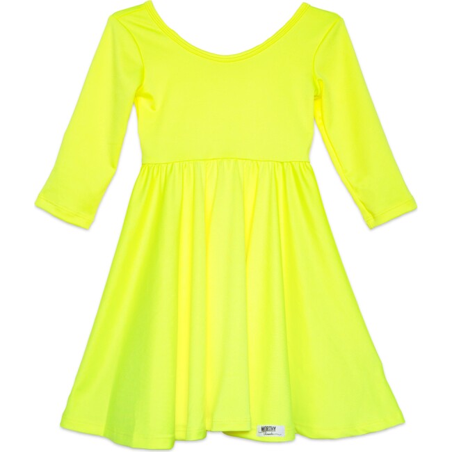 Twirly Dress, Neon Yellow - Dresses - 1