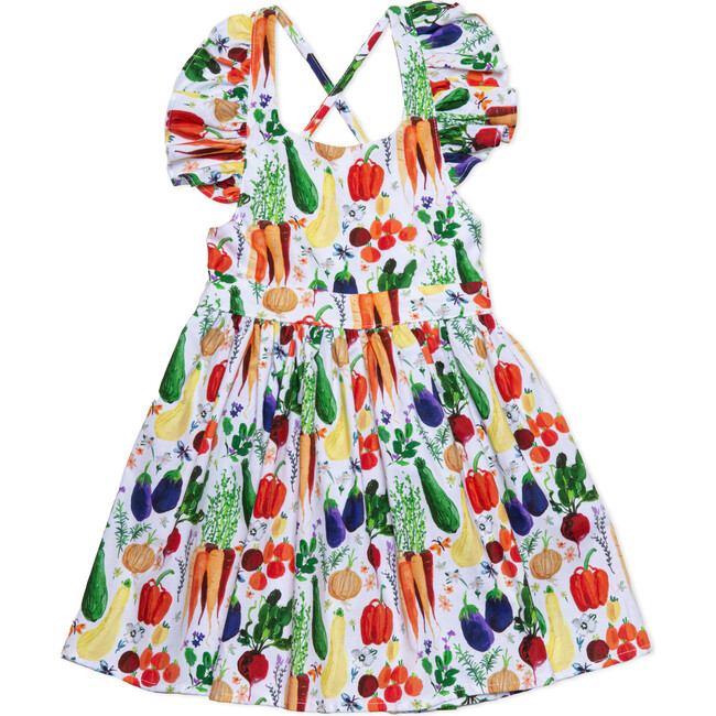 Ruffle Sleeve Dress, Veggies - Dresses - 1