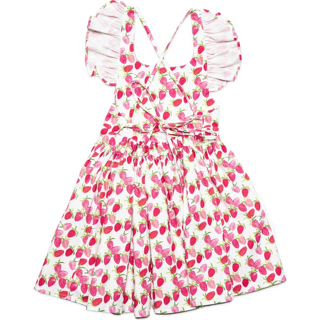 Ruffle Sleeve Dress, Strawberries - Dresses - 2
