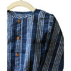 Hand Block Printed Checks Pool Onesie, Blue - Onesies - 5