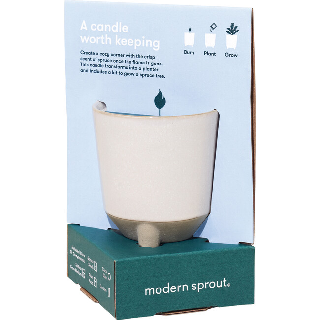 Glow & Grow Frosted Forest Candle + Spruce Grow Kit - Planting Kits - 2