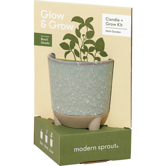 Glow & Grow Herb Garden Candle + Basil Grow Kit - Planting Kits - 3