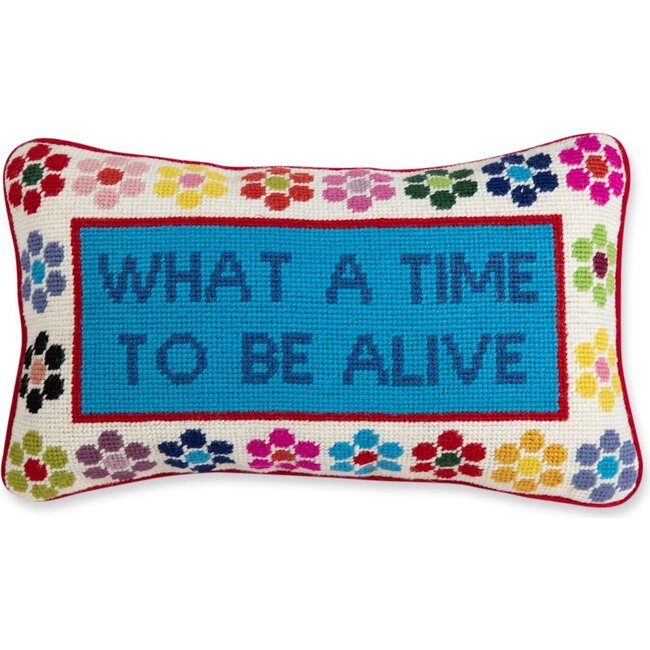 What a Time Needlepoint Pillow
