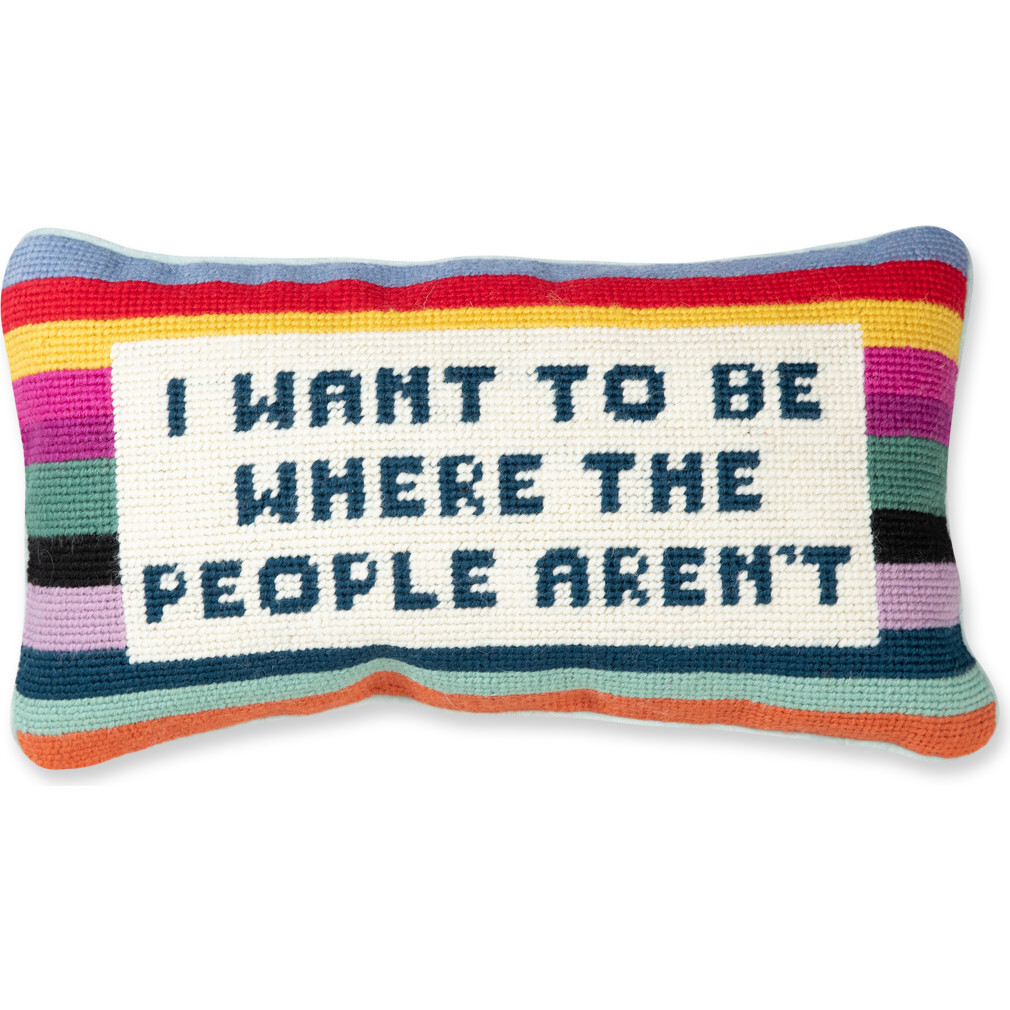 Where the People Aren't Needlepoint Pillow - Decorative Pillows - 1