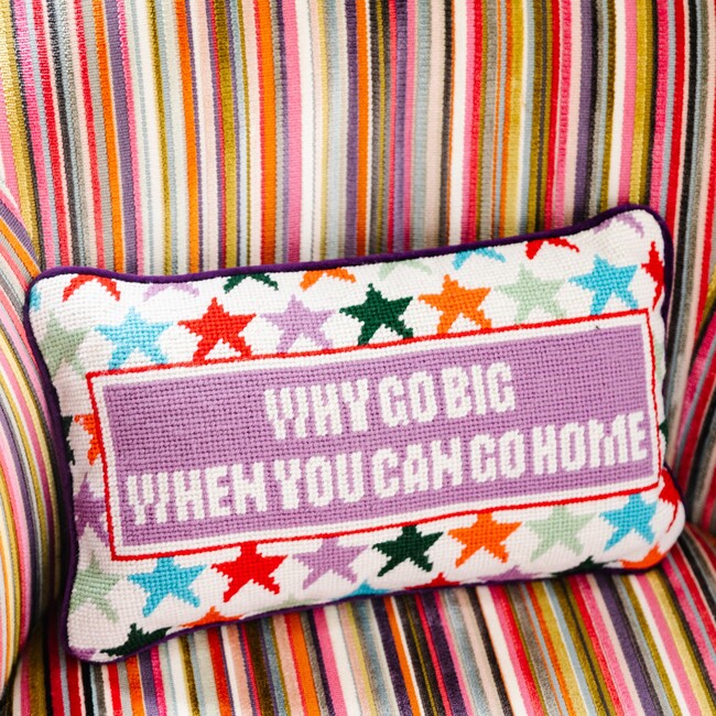 Why Go Big Needlepoint Pillow - Decorative Pillows - 2
