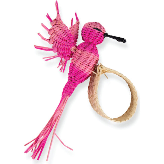 Raffia Napkin Ring, Pink Hummingbird