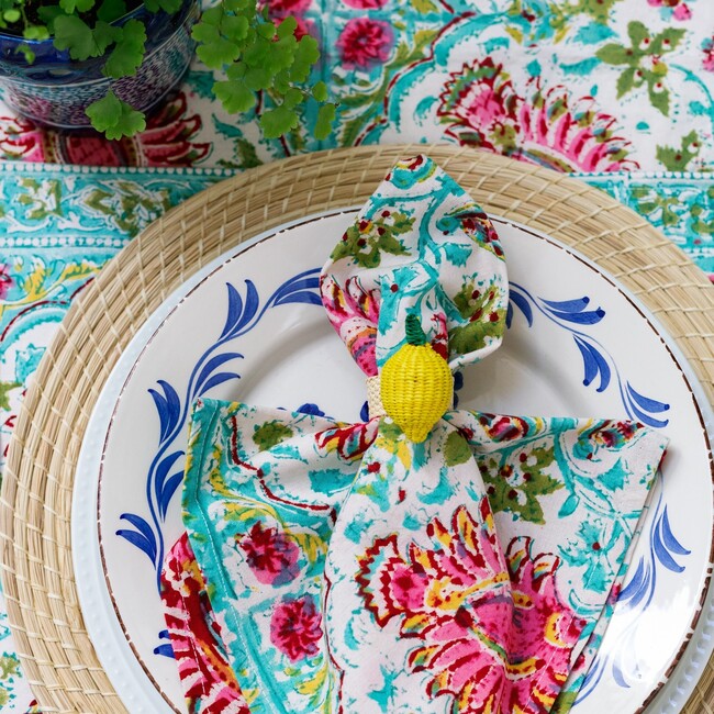 Raffia Napkin Ring, Lemon - Tabletop - 2