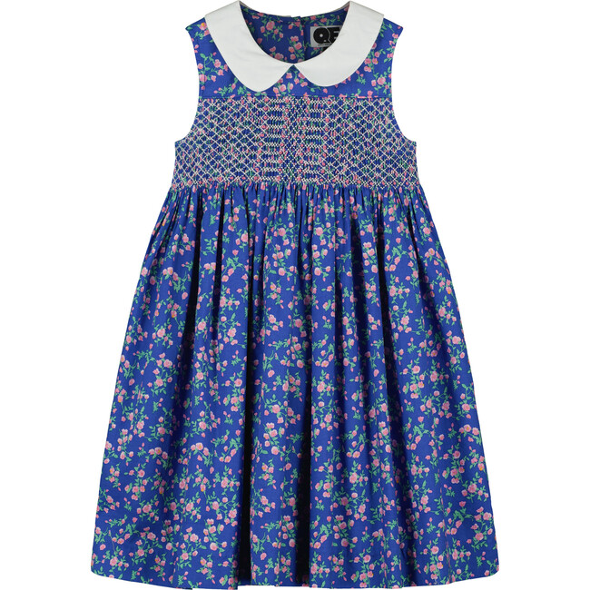 Joules Floral Smocked Dress, Blue - Dresses - 1