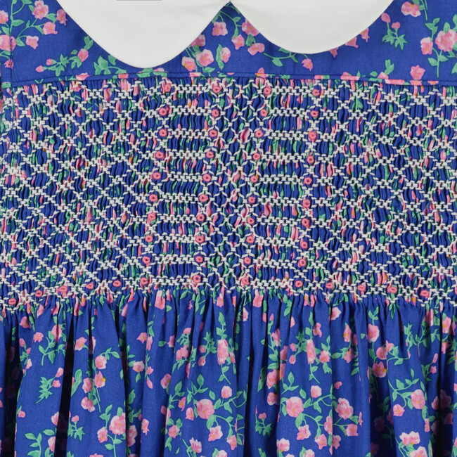 Joules Floral Smocked Dress, Blue - Dresses - 3