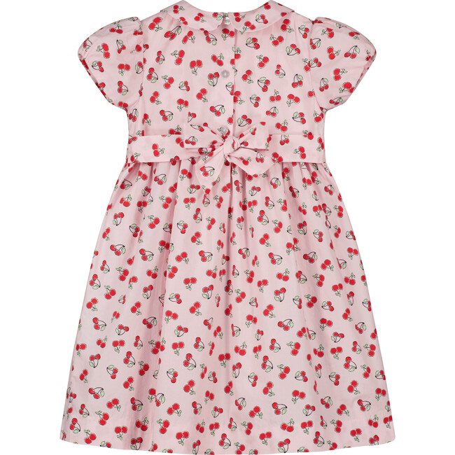 Lacie Cherry Print Smocked Dress, Pink - Dresses - 3