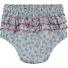 Leia Ruffle Floral Bloomer, Blue - Bloomers - 3