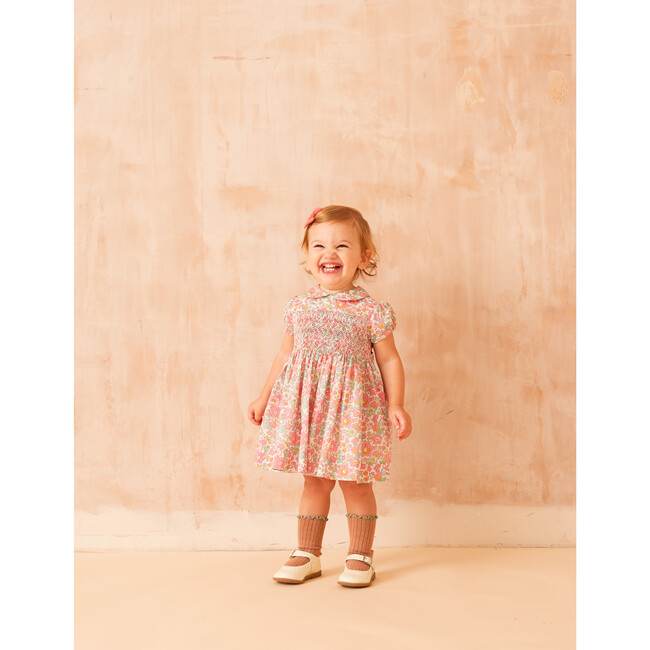 Haven Floral Smocked Dress, Pink - Dresses - 3