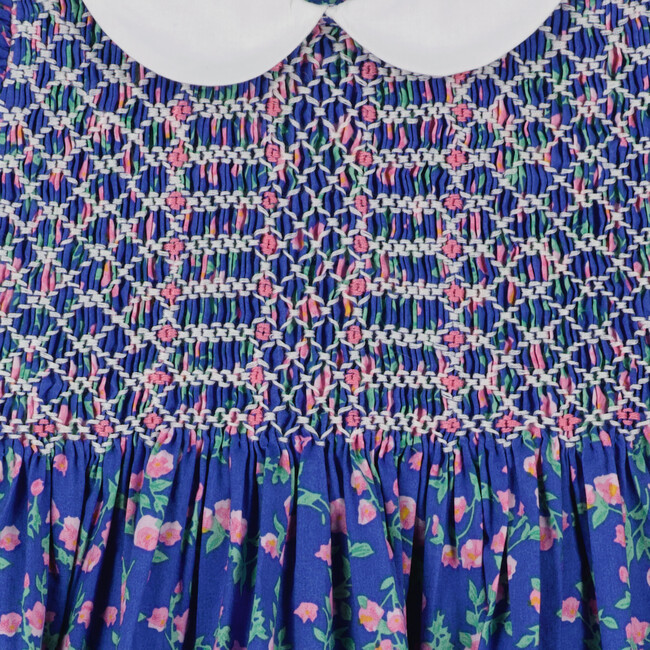 Jemmie Floral Smocked Dress, Blue - Dresses - 4