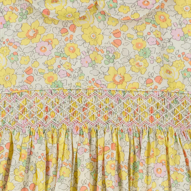Gracie Floral Smocked Dress, Yellow - Dresses - 3