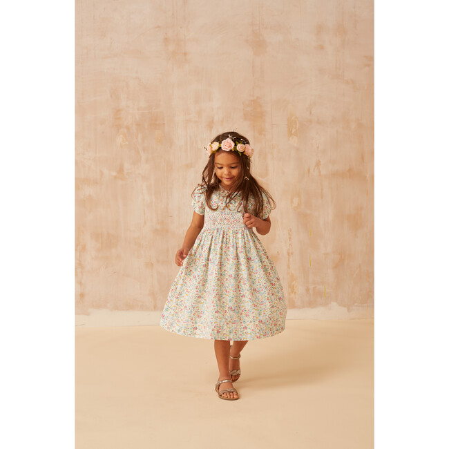 Gem Floral Smocked Dress, Multicolors - Dresses - 2