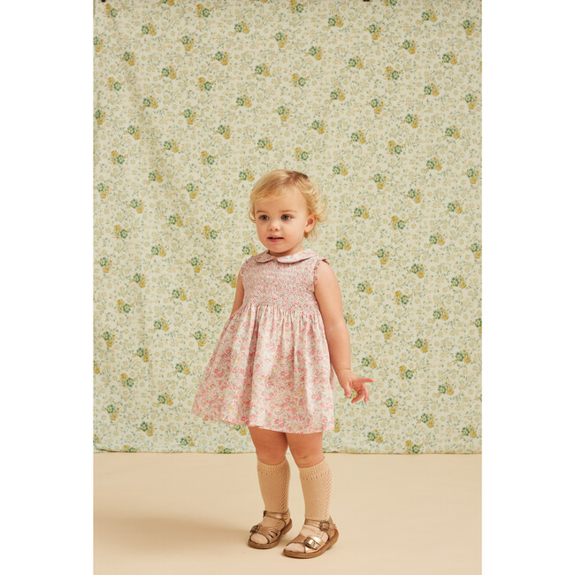 Dora Floral Smocked Dress, Pink - Dresses - 2