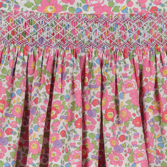 Ellamae Smoocked Ditsy Floral Skirt, Pink - Skirts - 3