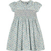 Mazia Floral Dress, White And Blue - Dresses - 1 - thumbnail
