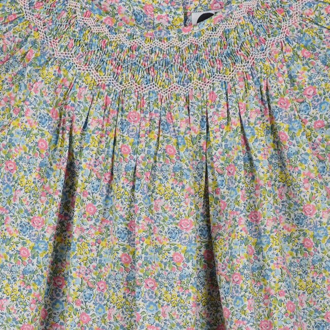 Frannie Ditsy Floral Smocked Blouse, Multicolors - Blouses - 3