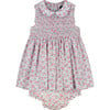 Miriam Floral Smocked Dress, Pink - Dresses - 1 - thumbnail