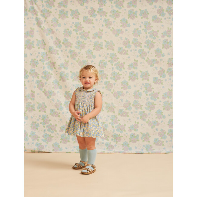 Yalda Floral Smocked Dress, Green - Dresses - 2