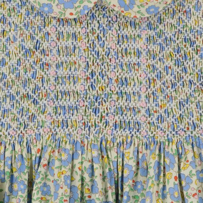 Yalda Floral Smocked Dress, Green - Dresses - 3