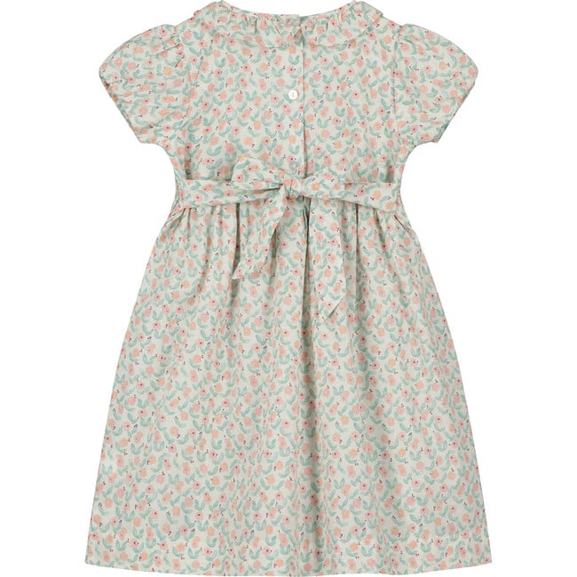 Chance Floral Smocked Dress, White And Peach - Dresses - 4