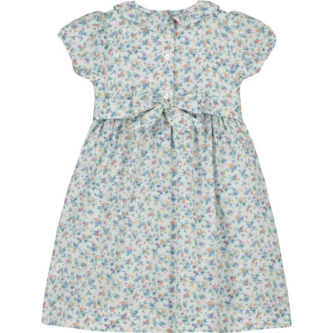 Mazia Floral Dress, White And Blue - Dresses - 4