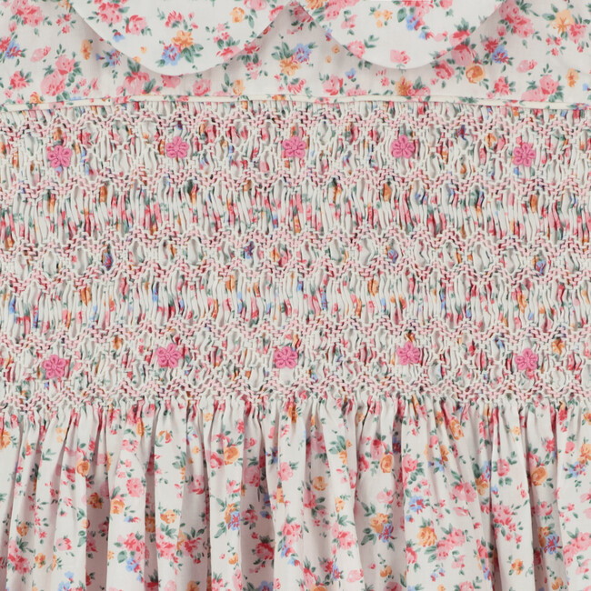Maeve Smocked Dress, White And Pink - Dresses - 3
