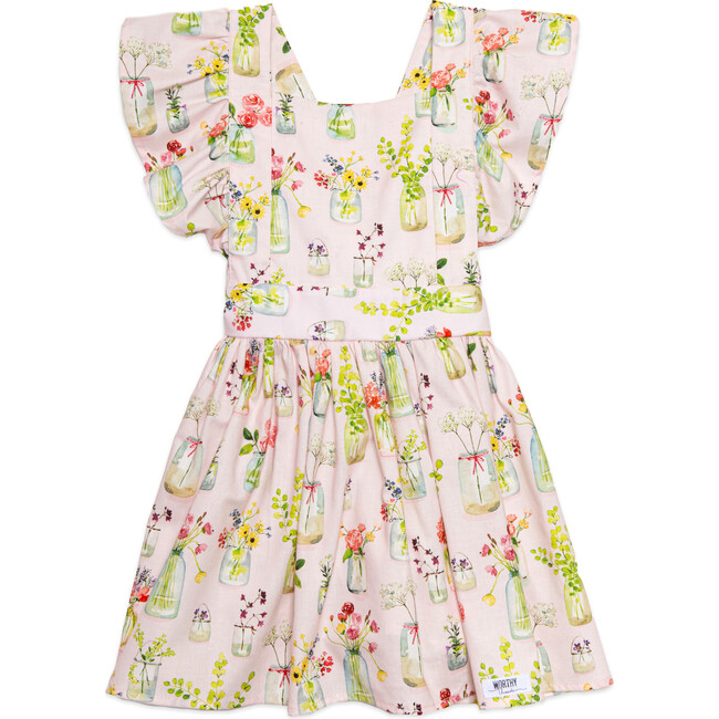 Vintage Inspired Dress, Pink Plants - Dresses - 1