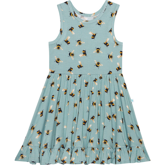 Spring Bee Racerback Ruffled Twirl Dress, Pastel Green - Dresses - 1