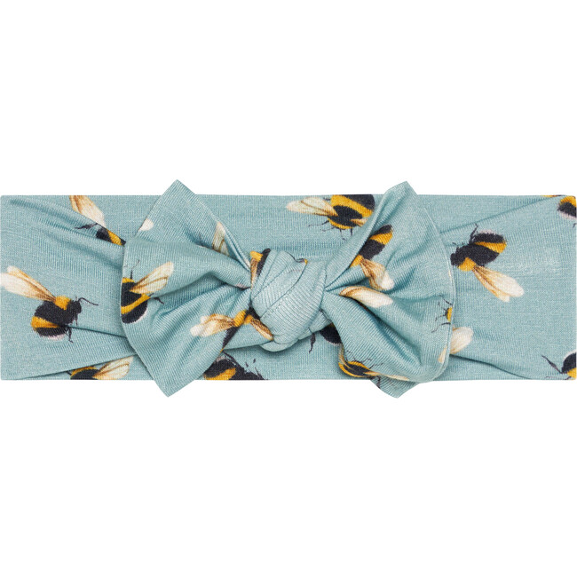 Spring Bee Headwrap With Removable Top Knot, Pastel Green
