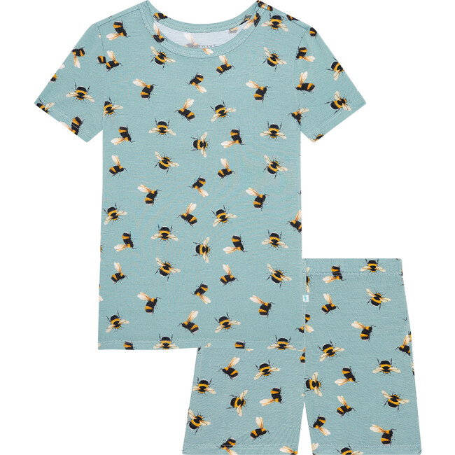 Spring Bee Basic Short Sleeve And Short Length Pajama, Pastel Green