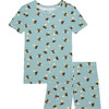 Spring Bee Basic Short Sleeve And Short Length Pajama, Pastel Green - Pajamas - 1 - thumbnail