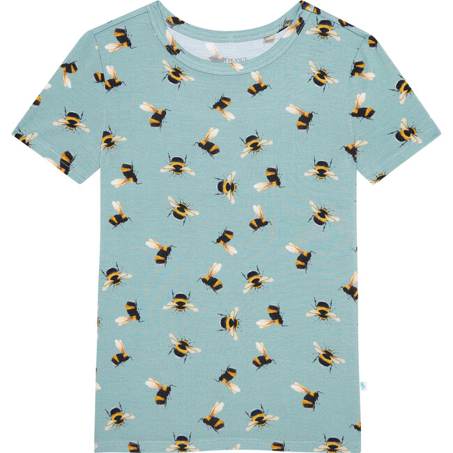 Spring Bee Basic Short Sleeve And Short Length Pajama, Pastel Green - Pajamas - 2