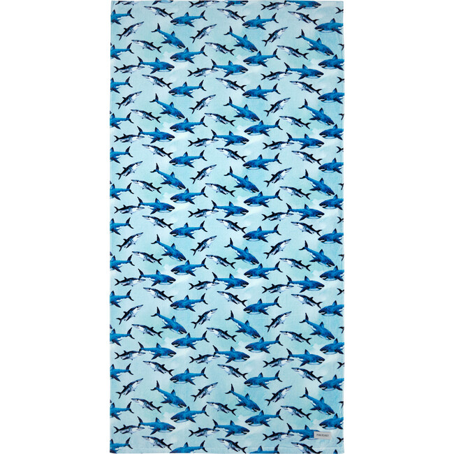 Sharks Beach Towel, Medium Blue - Towels - 1