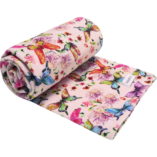 Watercolor Butterfly Beach Towel, Open Pink - Towels - 2