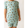 Spring Bee Basic Short Sleeve And Short Length Pajama, Pastel Green - Pajamas - 5