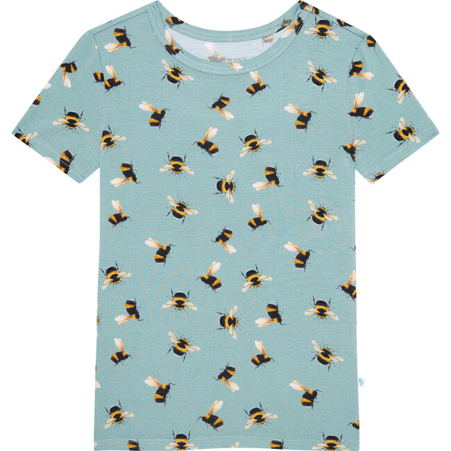 Spring Bee Short Sleeve Basic Pajama, Pastel Green - Pajamas - 5