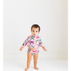 Watercolor Butterfly Long Sleeve Rash Guard And Ruffled Bloomer Set, Open Pink - Mixed Apparel Set - 8 - thumbnail